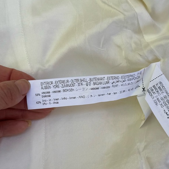 Zara NWOT Ivory Linen and Viscose Women’s Tailored Blazer Oversized size XS - Picture 15 of 16